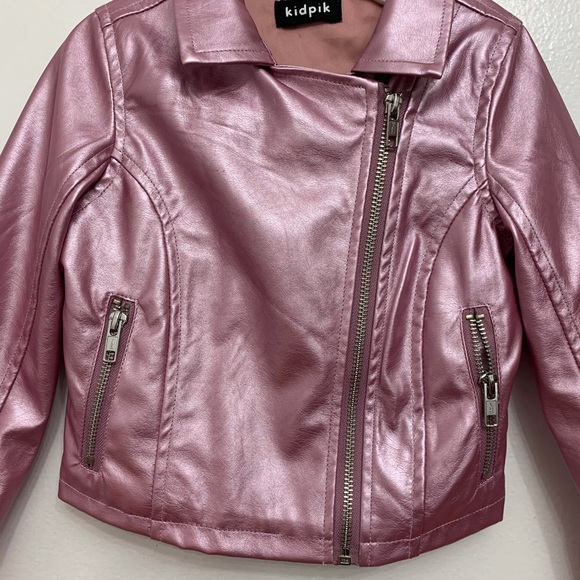 Pink faux leather jacket - Picture 3 of 7